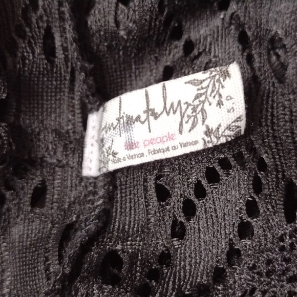 Free People Intimately Black Lace Gothic Victorian Bohemian Top size Small - Picture 13 of 13